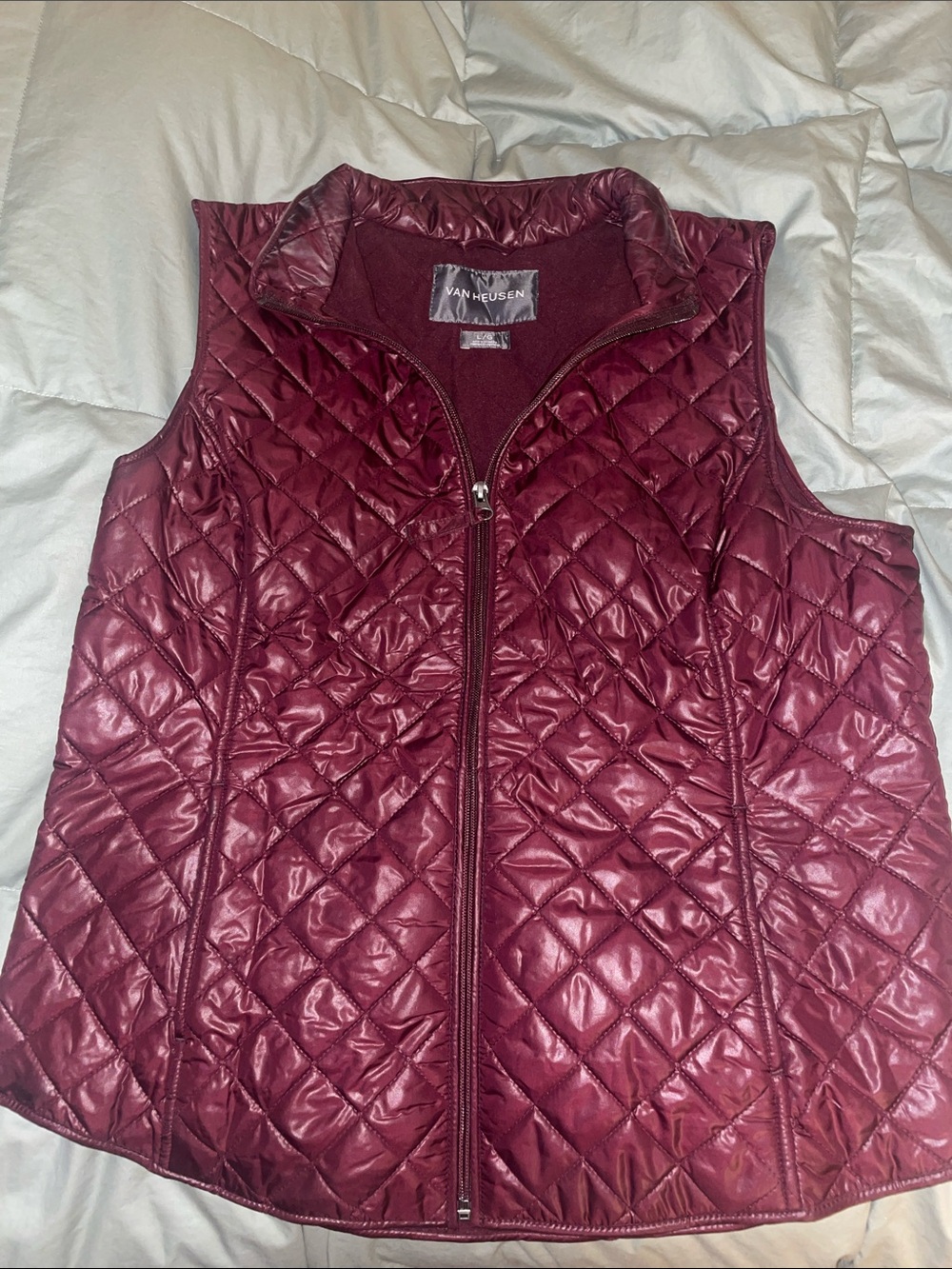 Van Heusen Wine Quilted Sleeveless Vest
